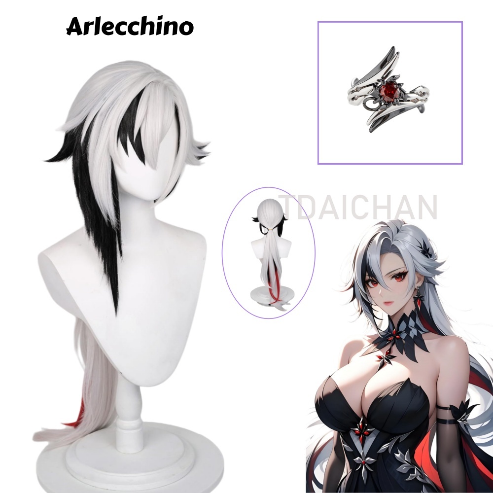 Anime Cosplay Wig Heat Resistant - Парик для косплея Арлекино из Genshin