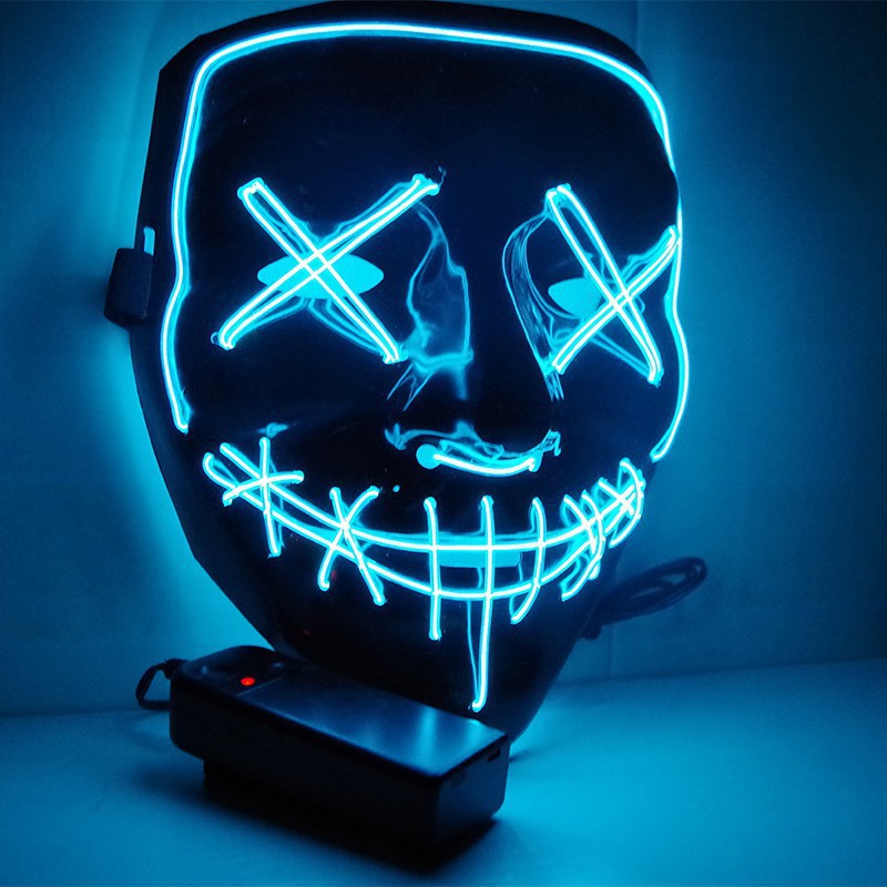 Led Purge Mask Halloween - Светящаяся LED-маска на Хэллоуин, страшная вышитая
