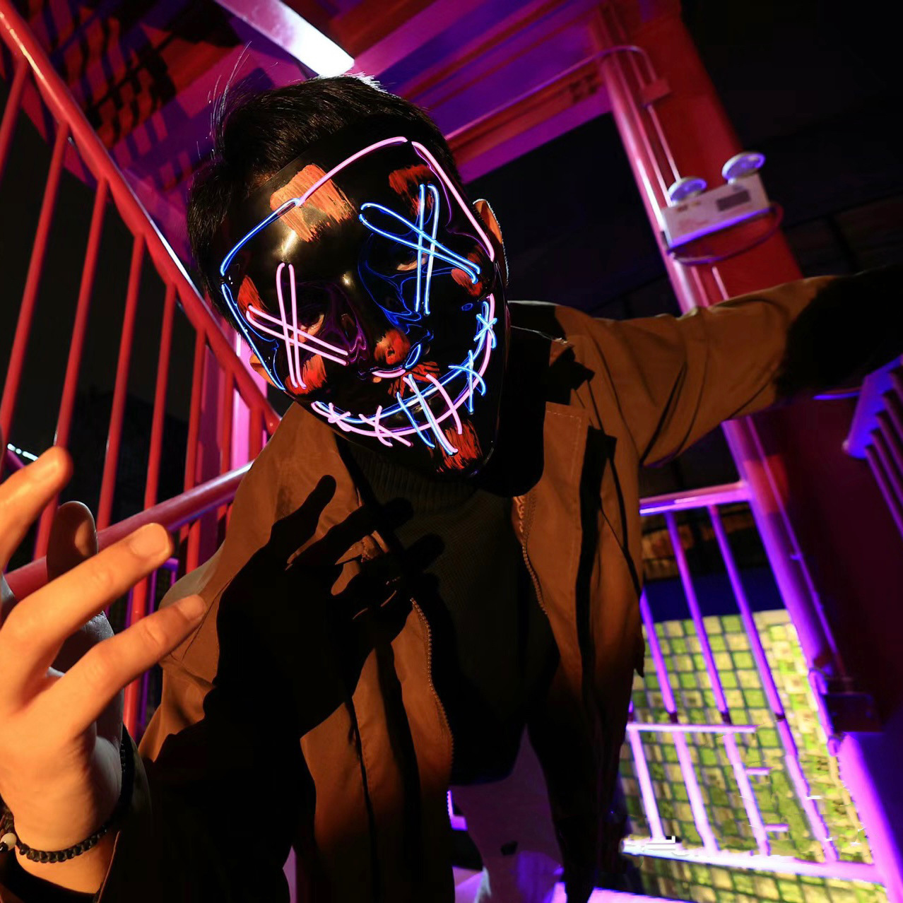 Светящаяся LED-маска на Хэллоу – обзор и цена Led Purge Mask Halloween