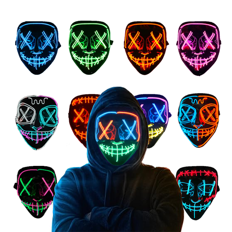 Беспроводные неоновые светящие – обзор и цена Led Purge Mask Halloween