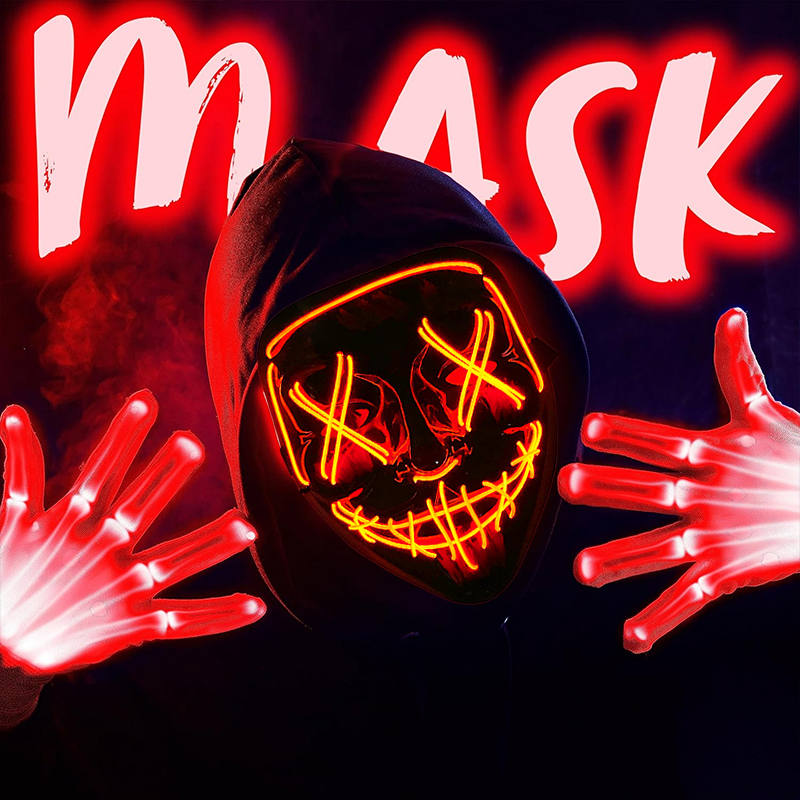 Беспроводная цветная неоновая  – обзор и цена Led Purge Mask Halloween