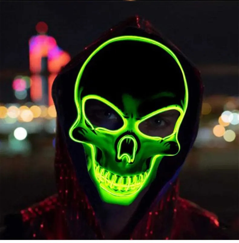 Неоновая маска со светодиодной – обзор и цена Led Purge Mask Halloween